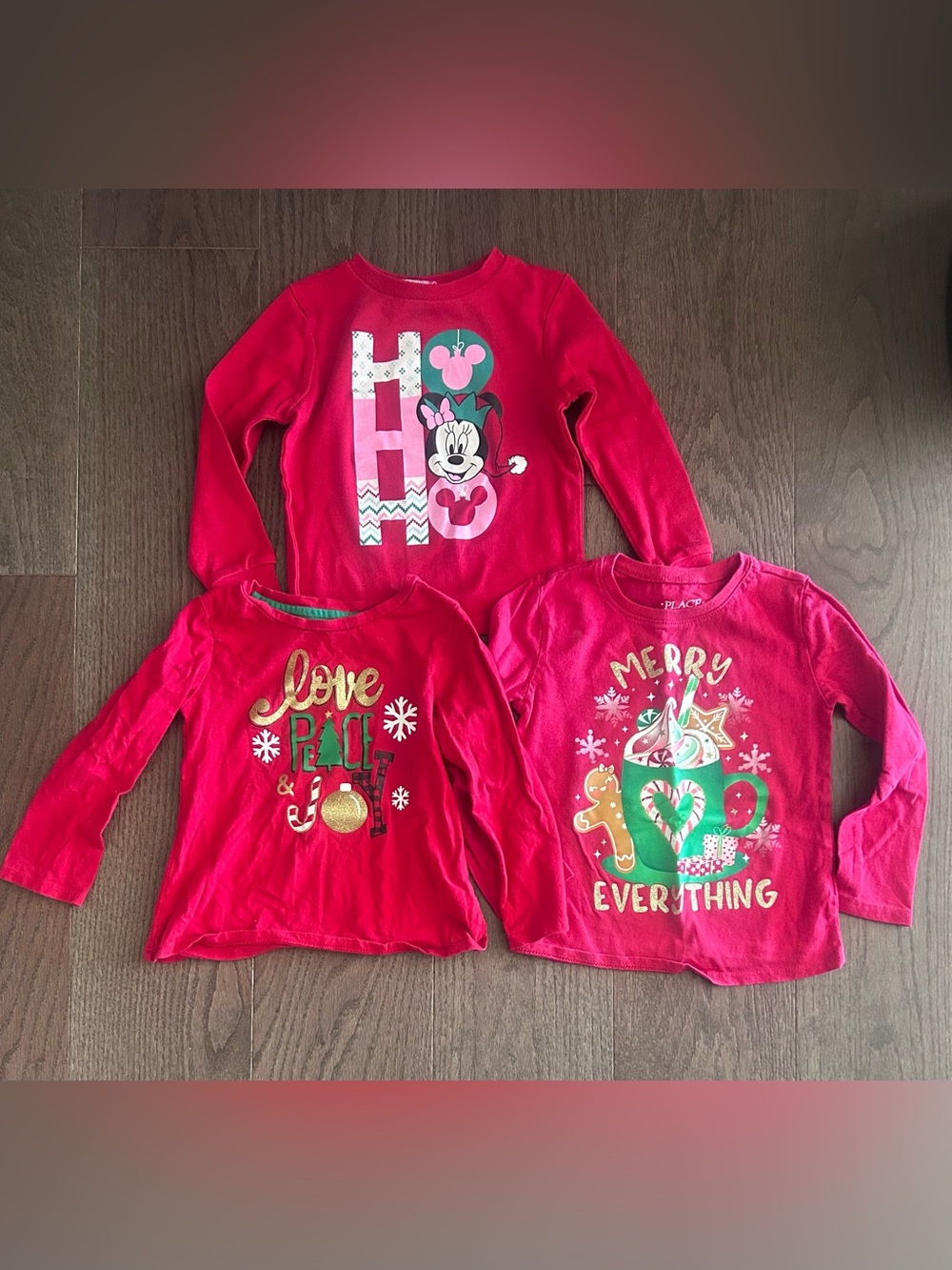 Lot of Size 4T Girl's Christmas Shirts/Tees